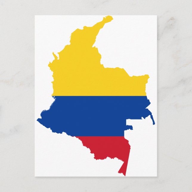 Colombia Flag map CO Postcard (Front)