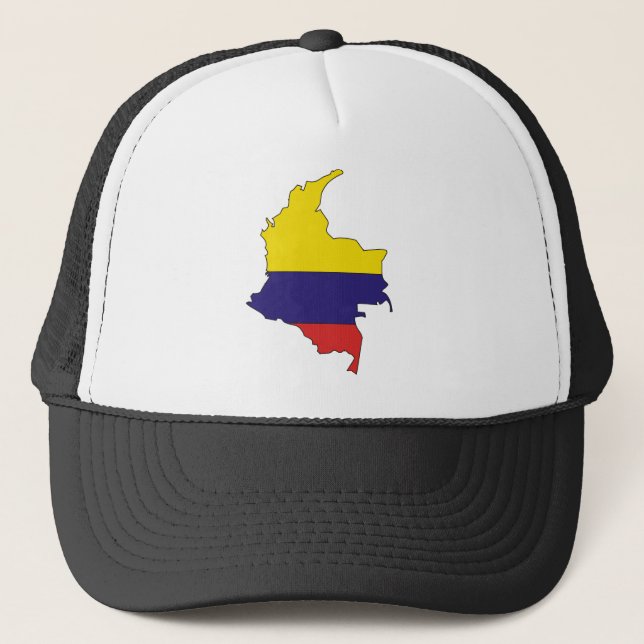 Colombia Flag Map full size Trucker Hat (Front)