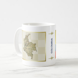 Colombia Flag + Map Mug