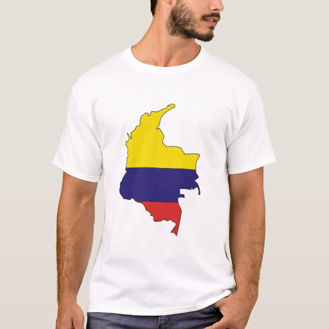 Colombia flag map T-Shirt (Front)