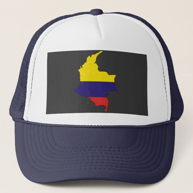 Colombia flag map trucker hat (Front)