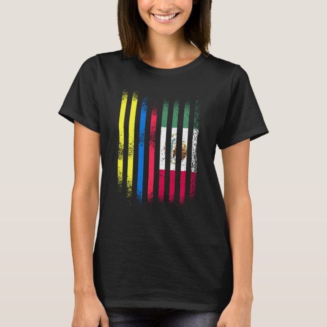 Colombia Flag Mexico Grown Country Flags Stripes T-Shirt (Front)