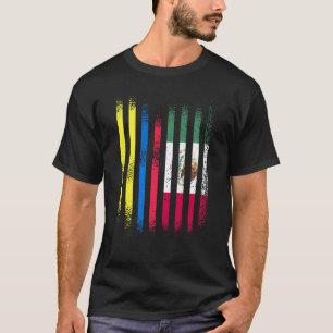 Colombia Flag Mexico Grown Country Flags Stripes T-Shirt