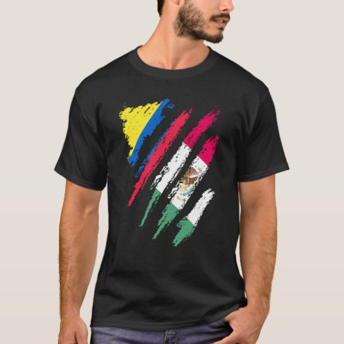 Colombia Flag Mexico Grown Patriot Country Stripes T_Shirt