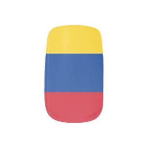 Colombia flag minx nail art