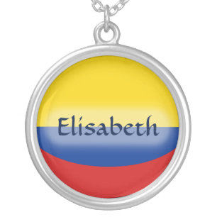 Colombia Flag + Name Necklace