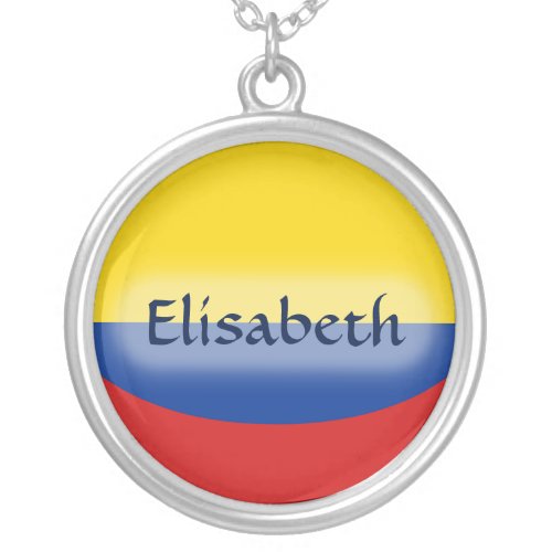Colombia Flag  Name Necklace