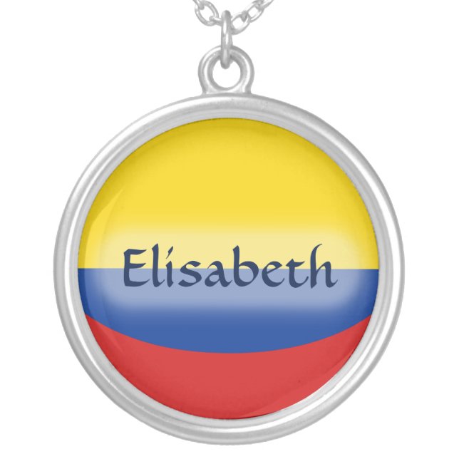 Colombia Flag + Name Necklace (Front)