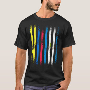 Colombia Flag Nicaragua Grown Country Flags Stripe T-Shirt