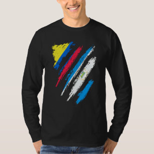 Colombia Flag Nicaragua Grown Patriot Country Stri T-Shirt