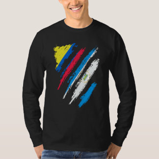 Colombia Flag Nicaragua Grown Patriot Country Stri T-Shirt