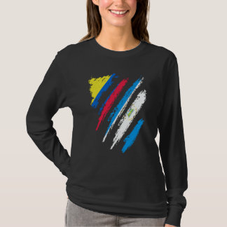 Colombia Flag Nicaragua Grown Patriot Country Stri T-Shirt