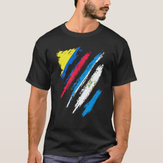 Colombia Flag Nicaragua Grown Patriot Country Stri T-Shirt