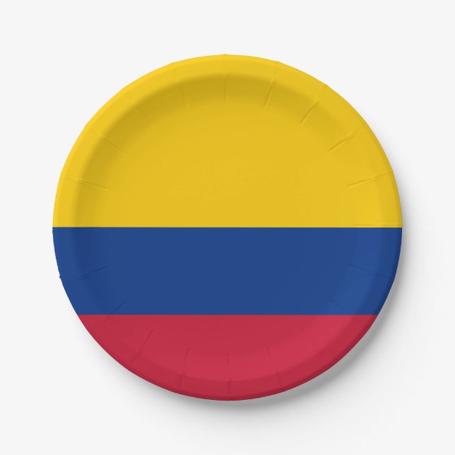 Colombia Flag Paper Plates (Front)