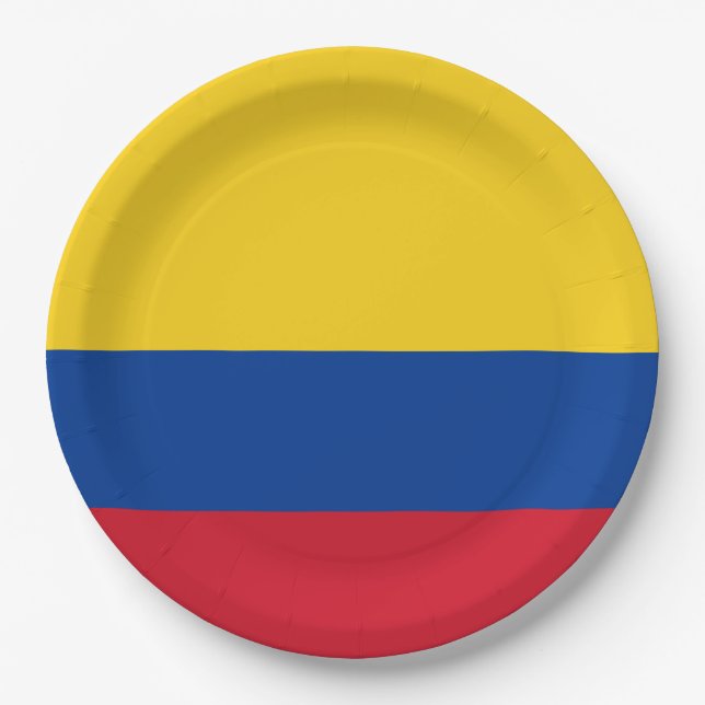 Colombia Flag Paper Plates (Front)