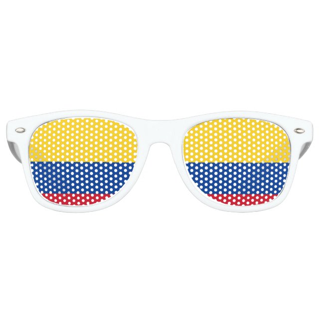 Colombia Flag Party Shades Sunglasses (Front)