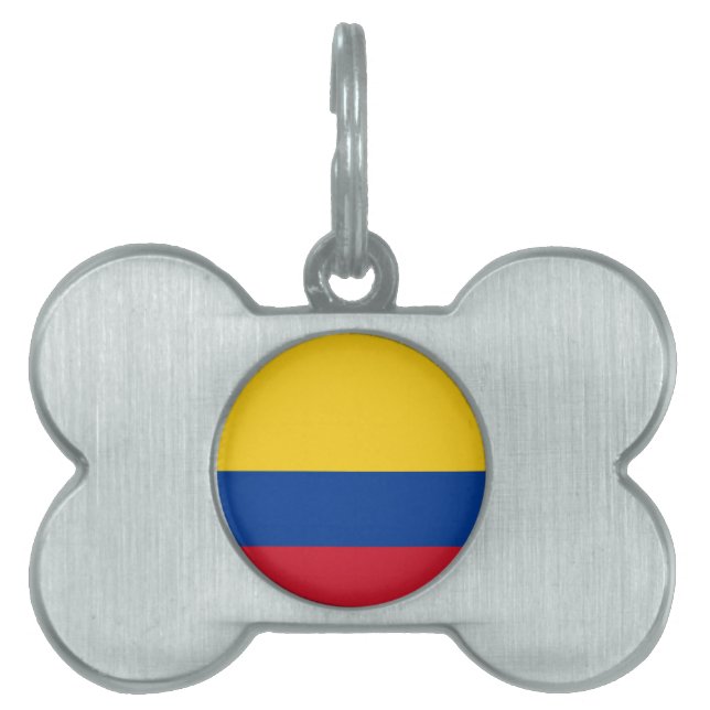 Colombia Flag Pet Name Tag (Front)