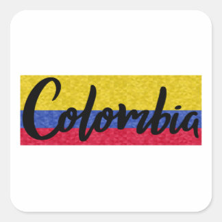 Colombia Flag Pixel Lettering Sticker