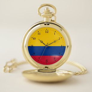 Colombia Flag Pocket Watch