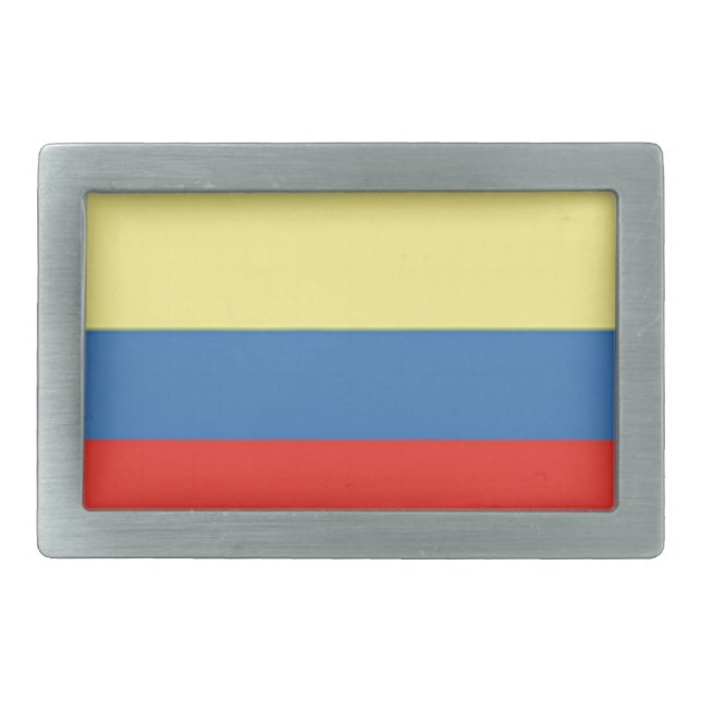 Colombia Flag Rectangular Belt Buckle (Front)