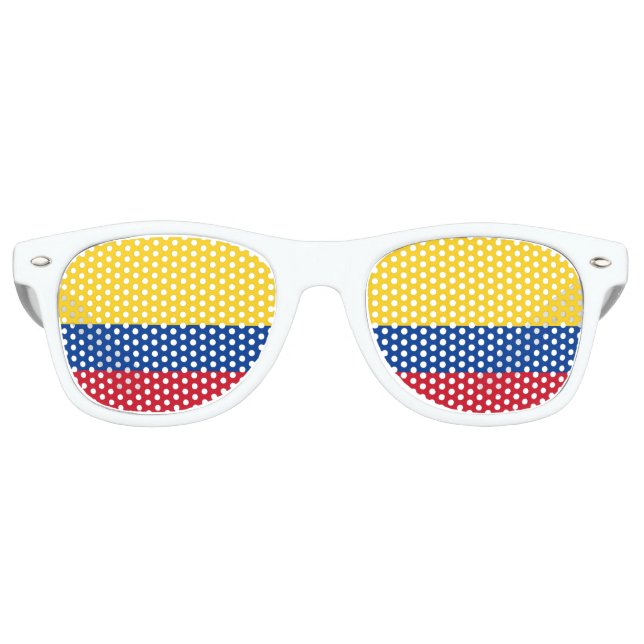 Colombia Flag Retro Sunglasses (Front)