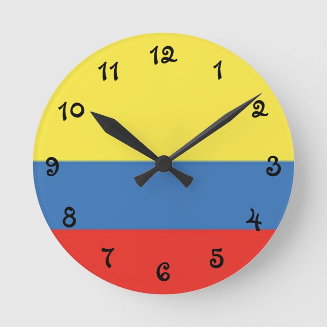 Colombia Flag Round Clock (Front)