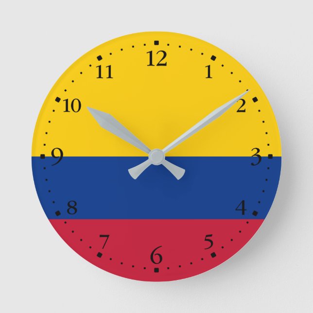 Colombia Flag Round Clock (Front)