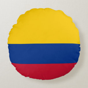 Colombia Flag Round Pillow