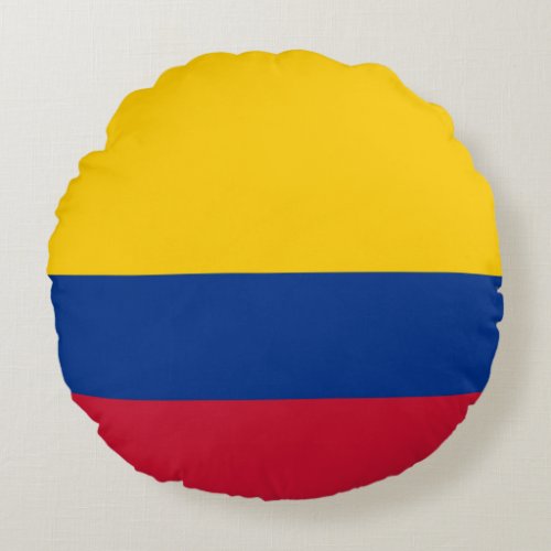 Colombia Flag Round Pillow