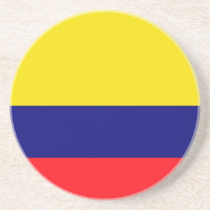 Colombia flag sandstone coaster
