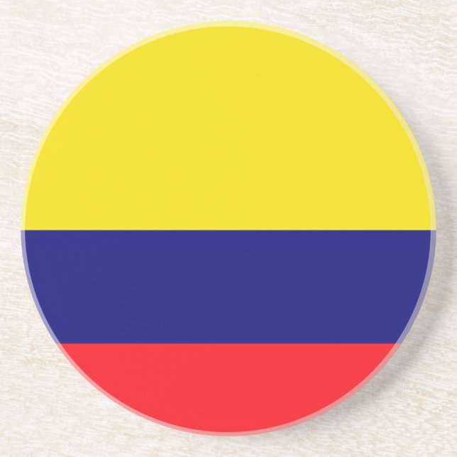 Colombia flag sandstone coaster (Front)