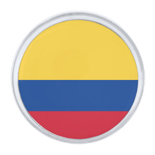 Colombia flag silver finish lapel pin