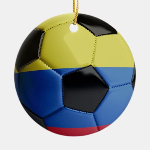 Colombia Flag Soccer Ball Ceramic Ornament