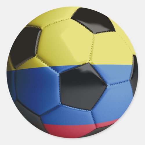 Colombia Flag Soccer Ball Classic Round Sticker