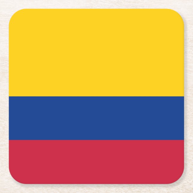 Colombia Flag Square Paper Coaster (Front)