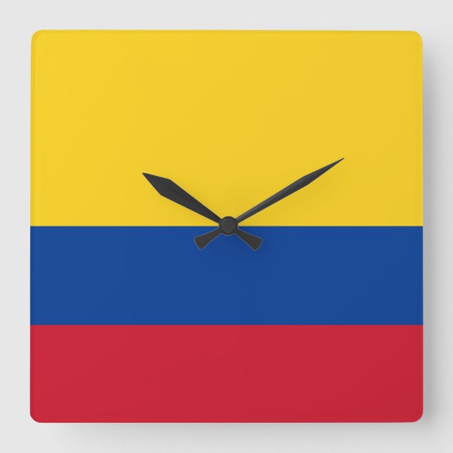 Colombia Flag Square Wall Clock (Front)
