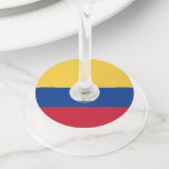 Colombia flag wine glass tag