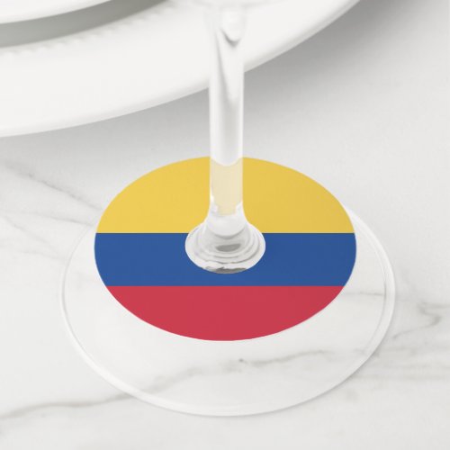 Colombia flag wine glass tag