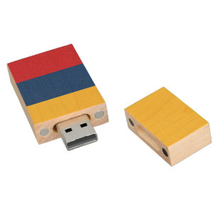 Colombia flag wood flash drive