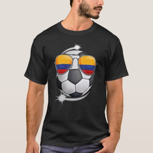 Colombia Football Fan Sunglass Soccer Colombian T_Shirt