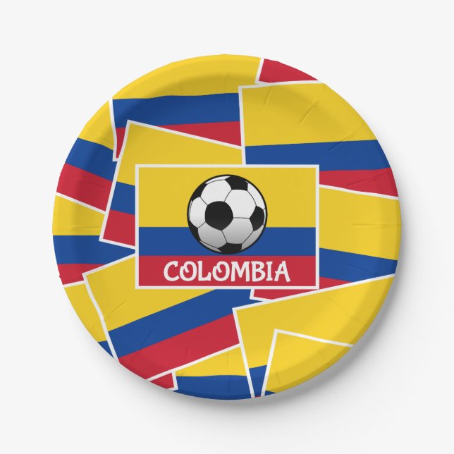 Colombia Football Paper Plates (Front)