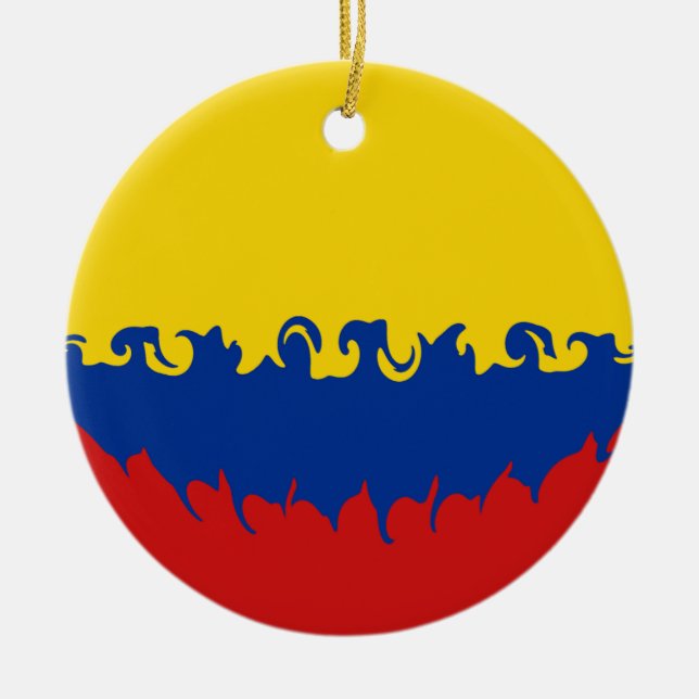 Colombia Gnarly Flag Ceramic Ornament (Front)