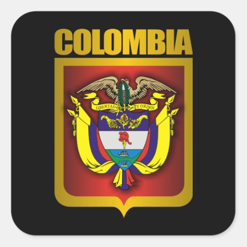 Colombia Gold Square Sticker