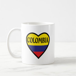 Colombia Heart Flag White Coffee Mug