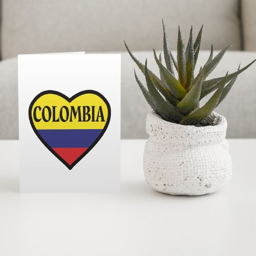 Colombia Heart Flag White  Postcard
