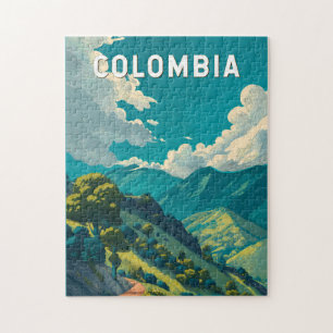 Colombia Illustration Travel Art Vintage Jigsaw Puzzle