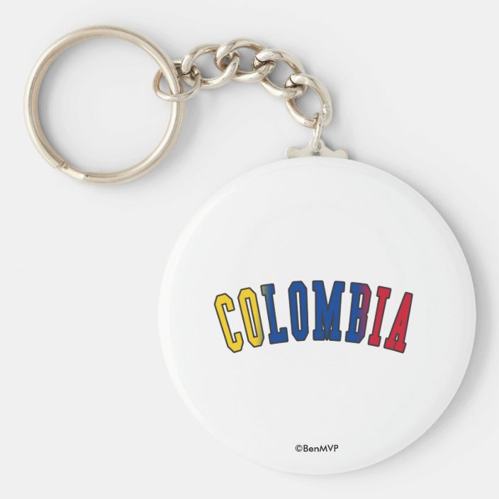 Colombia in National Flag Colors Key Chain