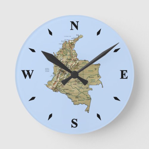 Colombia Map Clock