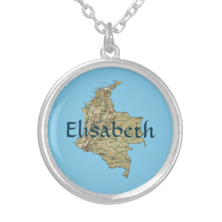 Colombia Map + Name Necklace