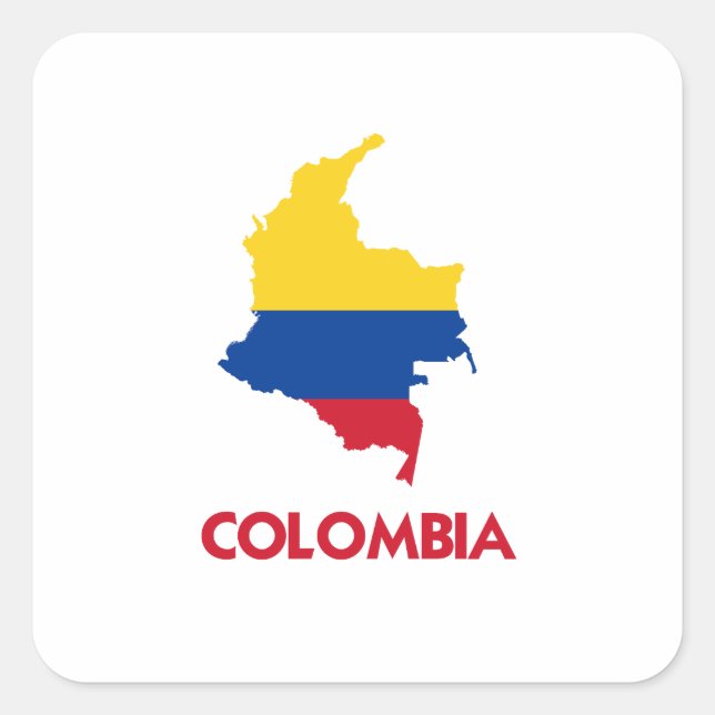 COLOMBIA MAP SQUARE STICKER (Front)